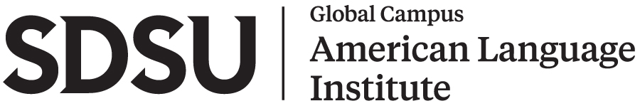 SDSU Global Campus American Language Institute Primary Horizontal Logo in all black.