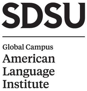 SDSU Global Campus American Language Institute Vertical Logo in all black.